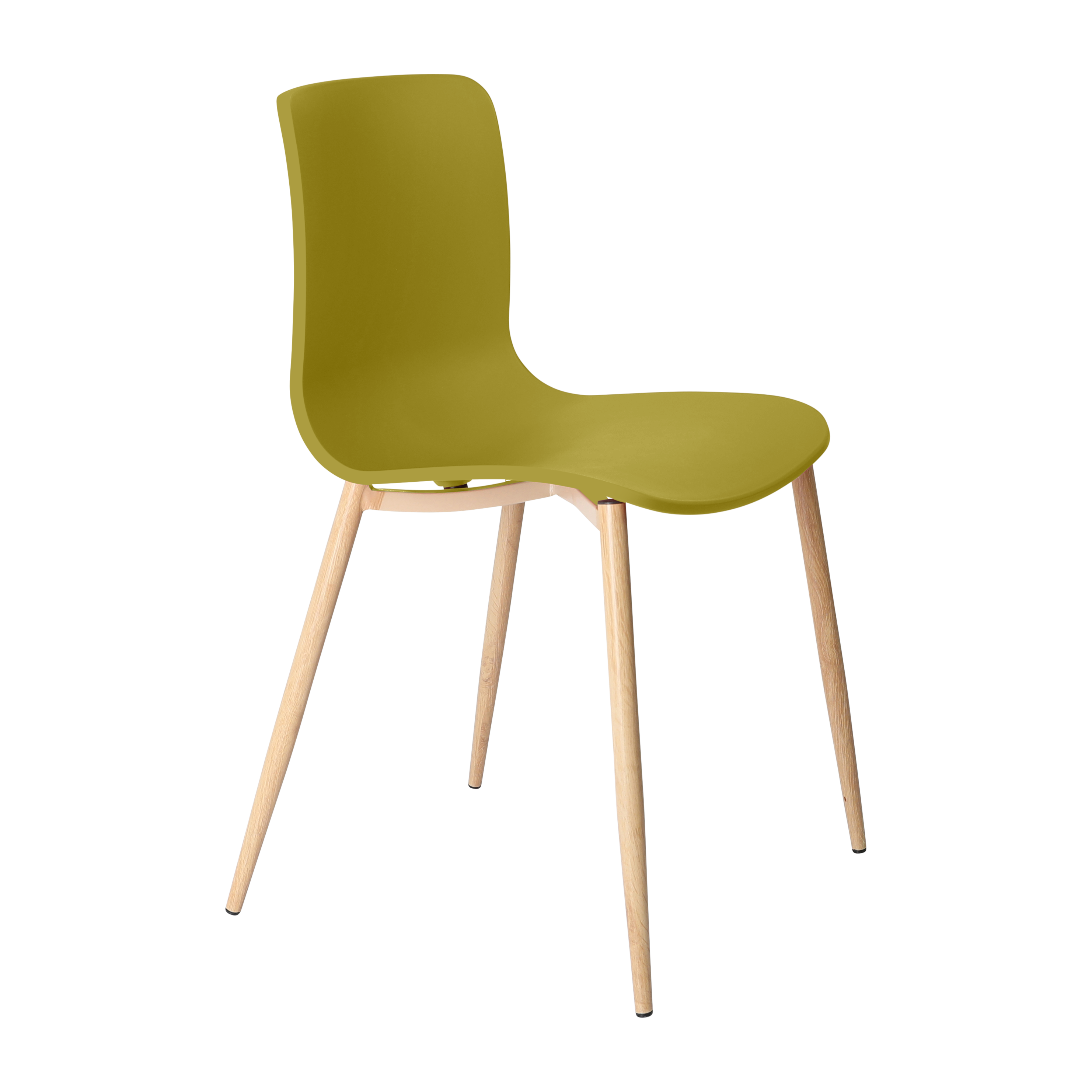Acti Chair (Mustard / 4-leg Woodgrain Powdercoat)